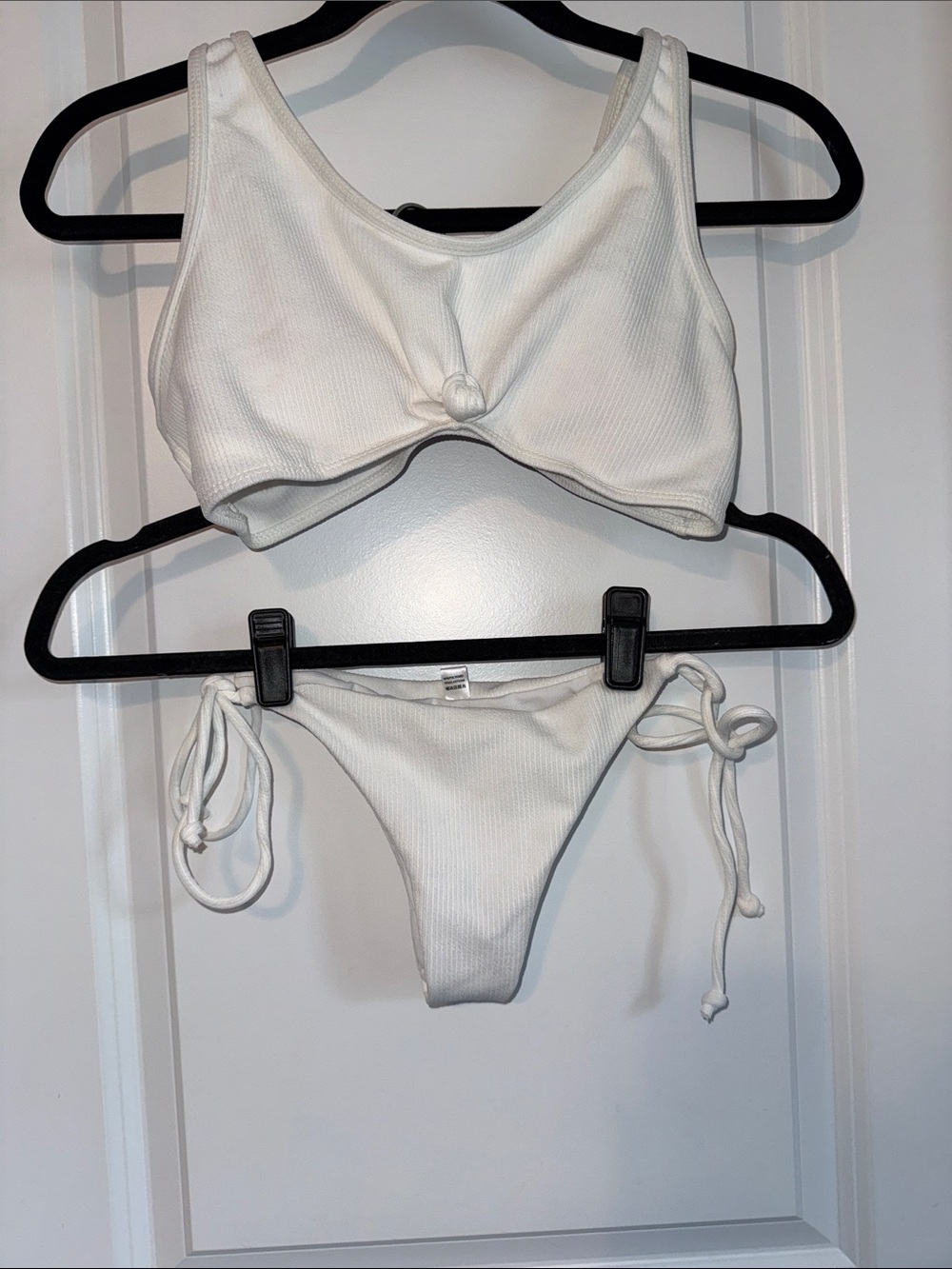 WOMENS UNBRANDED WHITE RIBBED BIKINI